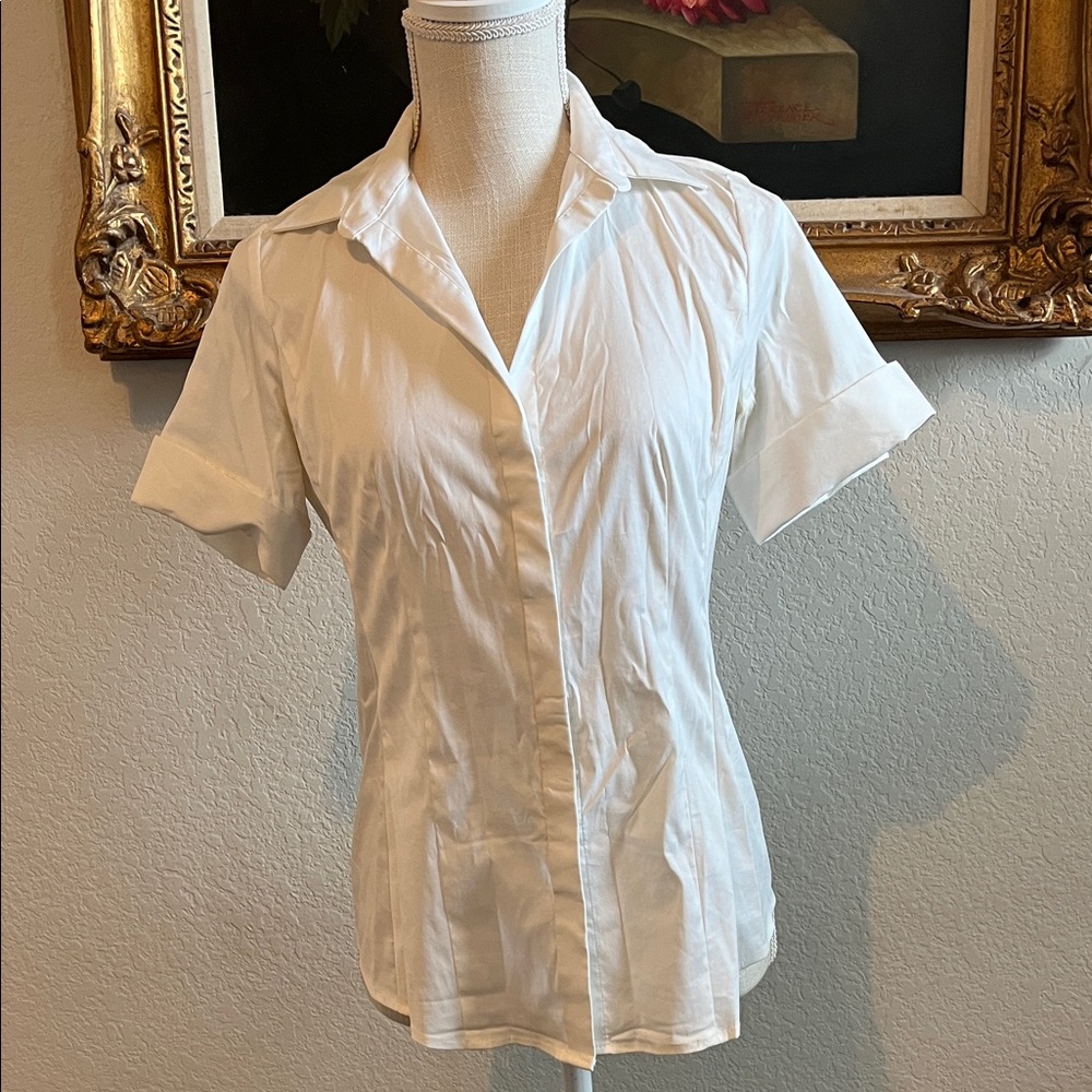 Ann Taylor Crisp White Button-Down Shirt